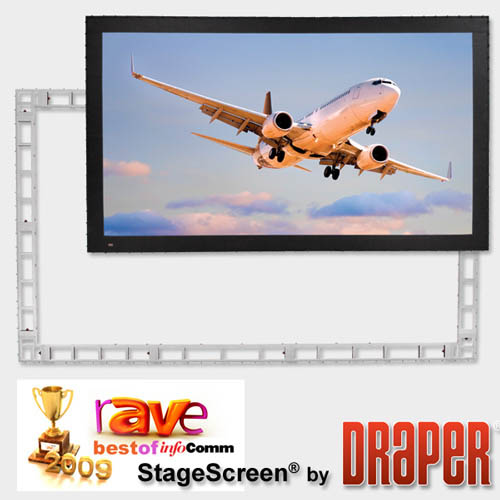 Draper 383486 StageScreen (Black) 180 diag. (108x144) - Video [4:3] - Matt  White XT1000V 1.0 Gain