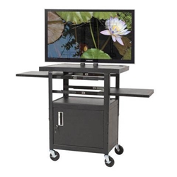 Balt 27530 Black 46 62 H X 24 W Adjustable Flat Panel 5 Shelf Tv