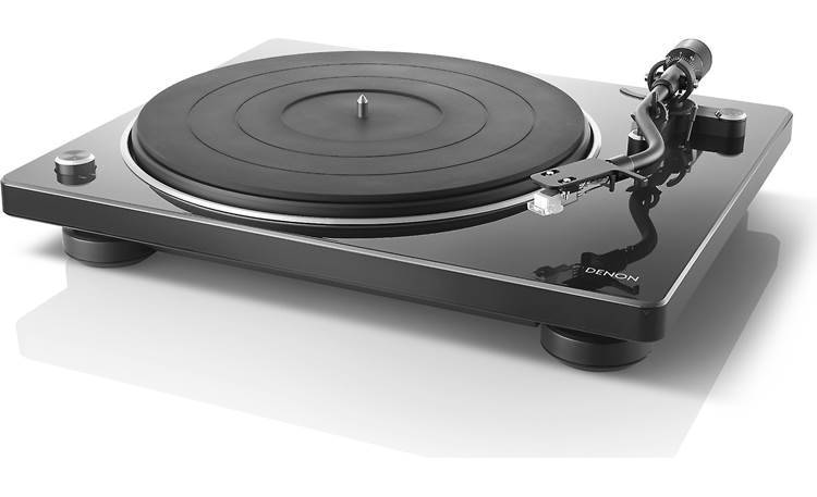 Denon DP-400 Semi-automatic belt-drive turntable with pre-mounted cartridge and built-in phono preamp (Black) - DP400BKEM 