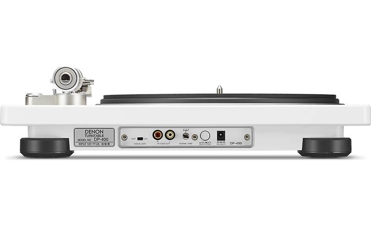 Denon DP-400 Semi-automatic belt-drive turntable with pre-mounted cartridge and built-in phono preamp (White) - DP400WTEM 