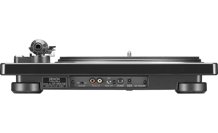 Denon DP-450USB Semi-automatic belt-drive turntable with pre-mounted cartridge, USB output and built-in phono preamp (Black) - DP450USBBKEM 