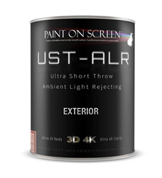 Projection / Projector Screen Paint - Exterior - Ultra Short Throw with Ambient Light Rejection - 0.8 - Grey - Gallon - G00USTALREX-GREY